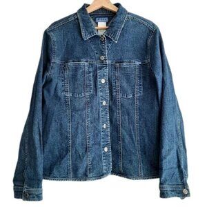 MODEA Marine Classic Blue Jean Jacket Lifesaver Snap Buttons Sz L